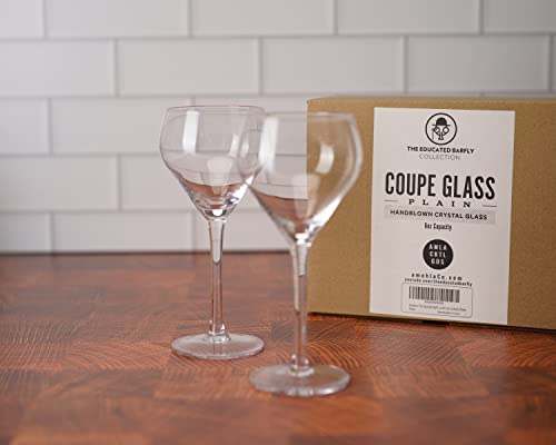 The Educated Barfly x Amehla Collection, Teardrop Handblown Nick and Nora Coupe Cocktail Glass (Set of 2)